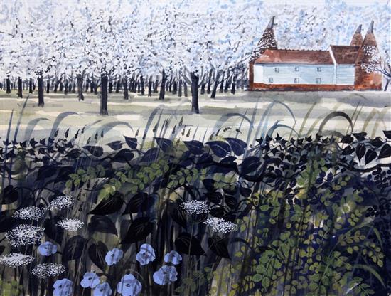 Robert Tavener (1920-2004) Kentish landscape 14 x 19.5in.